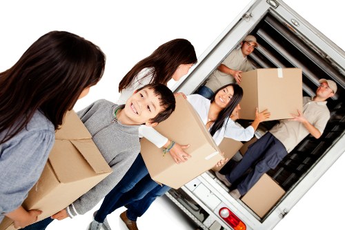 Removal van and moving boxes for a home move in Bigginhill
