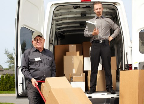 Loading boxes and furniture into a van for a Biggin Hill move