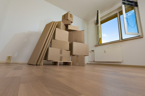 Careful packing of fragile household items for a local move
